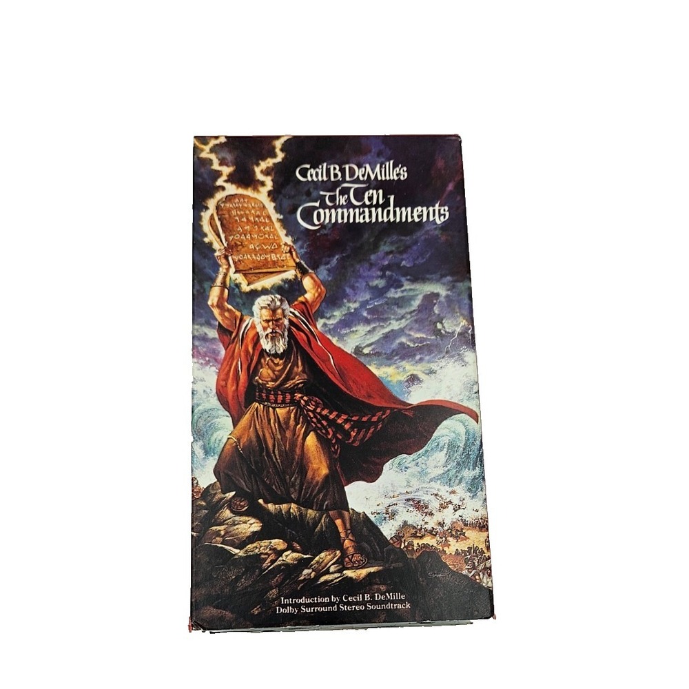 Ten Commandments VHS 2 Tape Set Biblical Epic Charlton Heston Moses